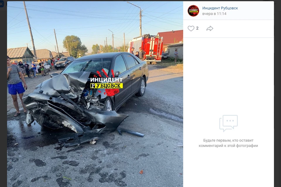 ДТП в Рубцовске (фото: скриншот страницы "Инцидент Рубцовск" во "Вконтакте")