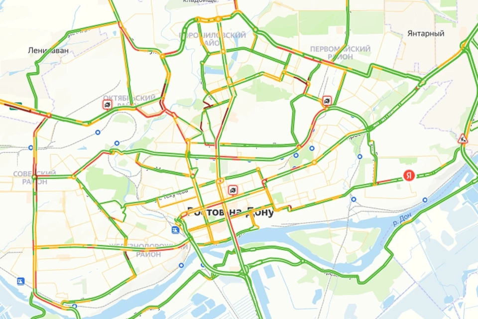 Утренние пробки в Ростове