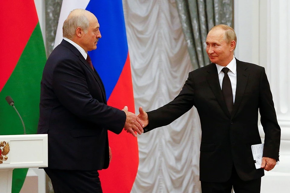 Президенты Александр Лукашенко и Владимир Путин