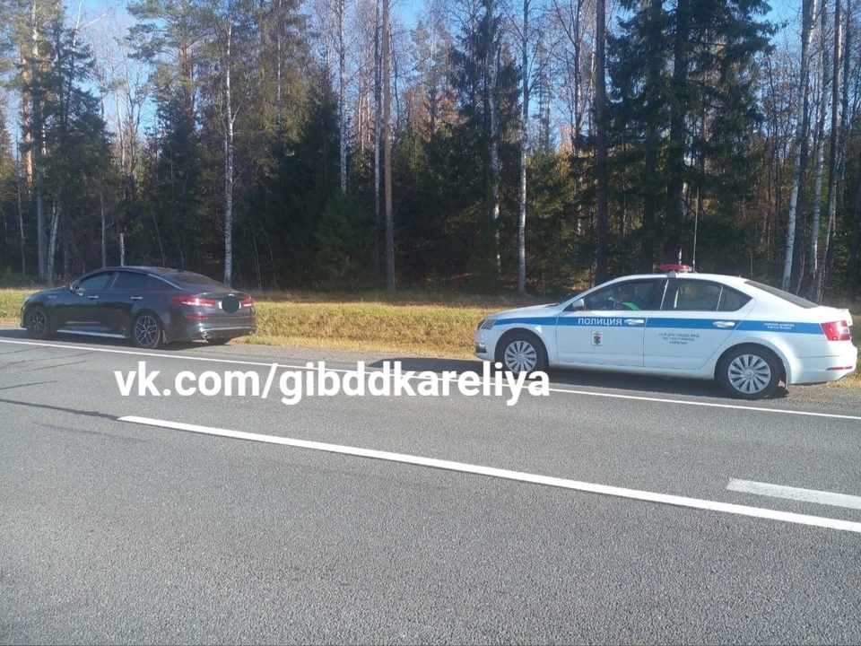 Лихач из Мурманской области превысил скорость на карельском участке трассы "Кола". Фото: ГИБДД Карелия
