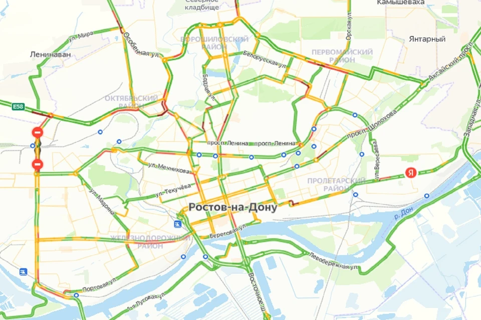 Утренние пробки в Ростове