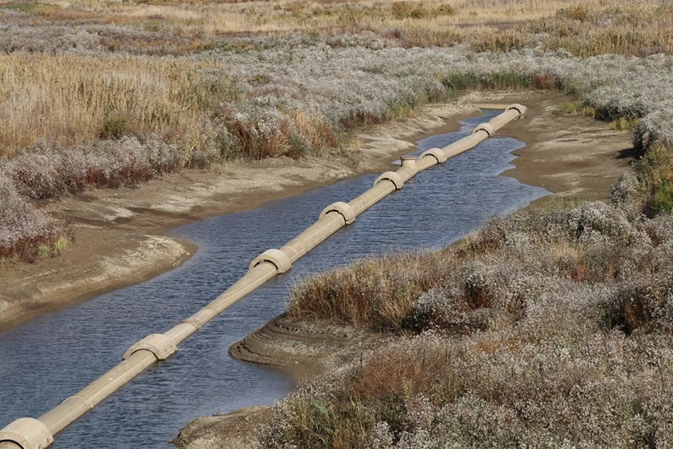 Феодосийское водохранилище обмелело. Фото: Администрация Феодосии.