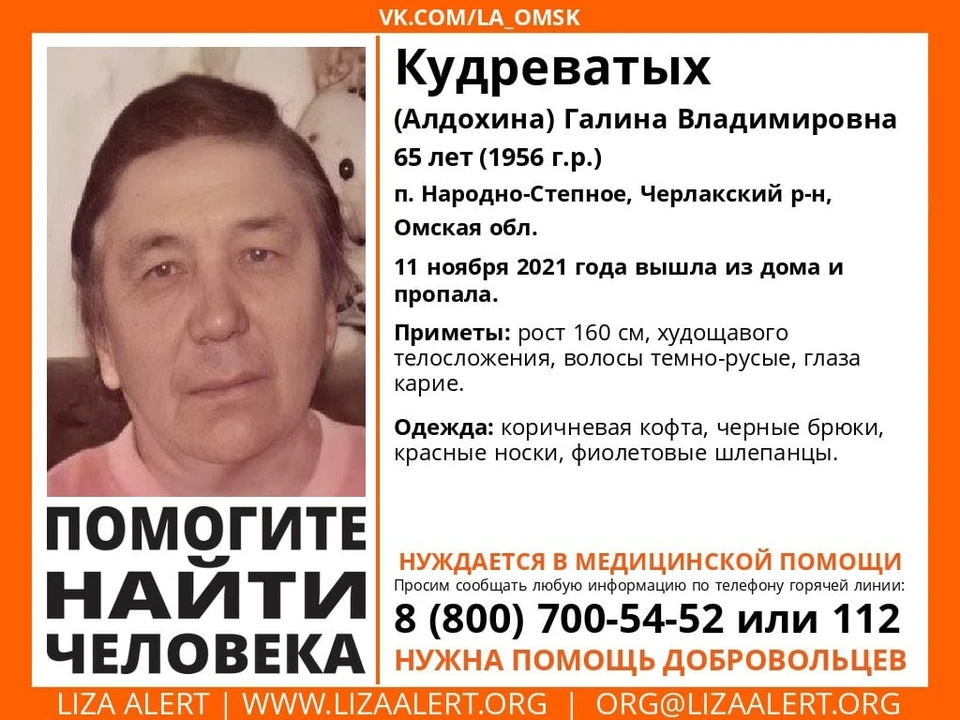 Женщина ушла в легкой одежде пять дней назад. Фото: ПСО "ЛизаАлерт"