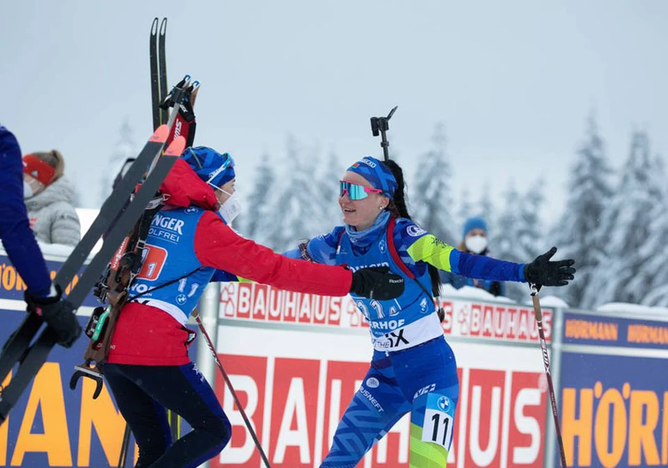 Женская эстафета способна нас порадовать призовыми местами. Фото: biathlon.by