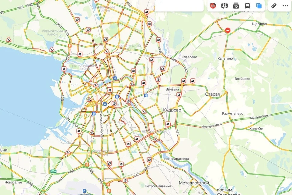 Карта санкт петербурга пробки онлайн сейчас