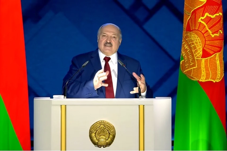 Александр Лукашенко выступил с посланием белорусскому народу и Национальному собранию. Скрин видео