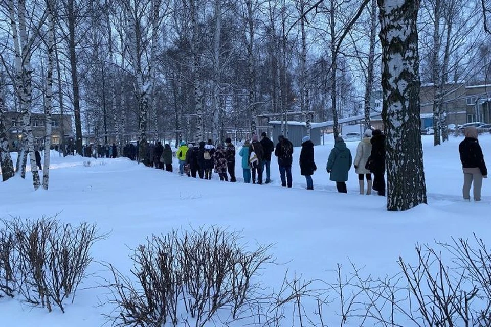 Ярославцы выстроили в очередь за ПЦР-тестами. ФОТО: группа "Подслушано в Ярославле" ВКонтакте