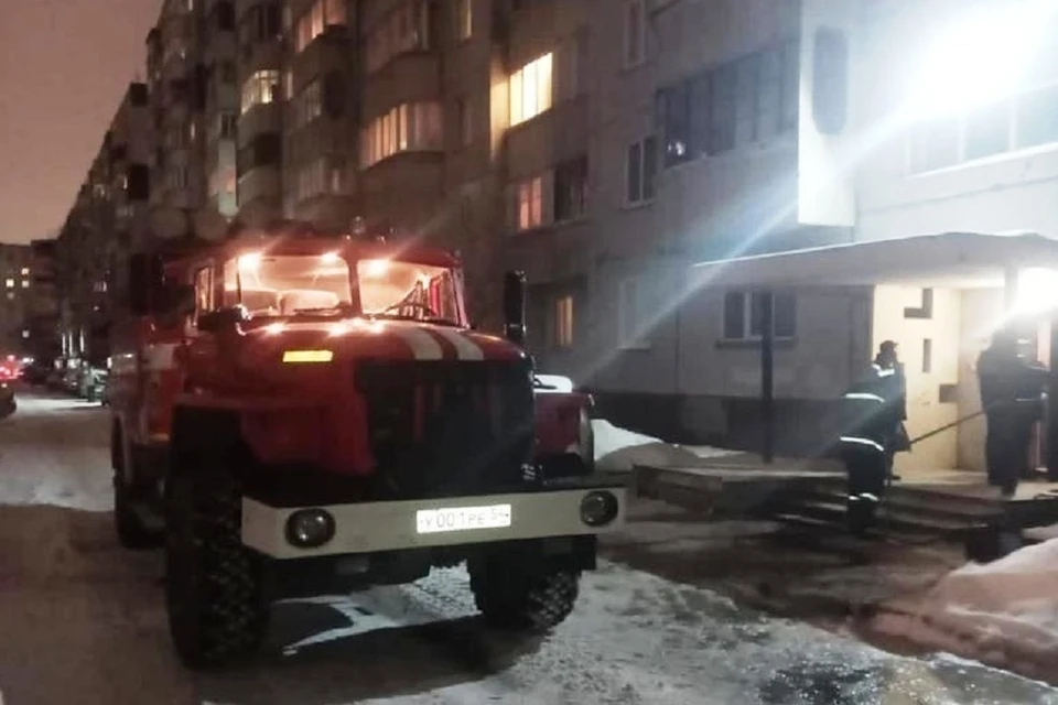 В Новосибирске пожарные спасли из горящей квартиры 85-летнюю пенсионерку. Фото: ГУ МЧС по НСО.