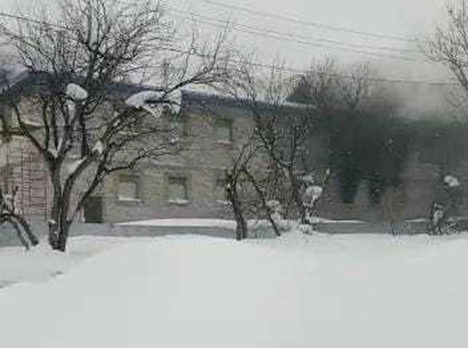 Возгорание в Тымовском. Фото очевидца