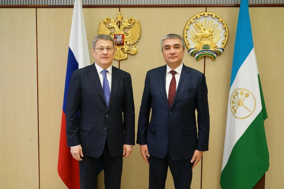 На фото: глава Башкирии Радий Хабиров и посол Узбекистана в России Ботиржон Асадов (справа)