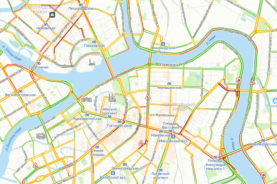 Пробки в реальном времени на дорогах спб. Карта загруженности дорог СПБ. Пробки в Санкт-Петербурге. Пробки на выезд из Питера.