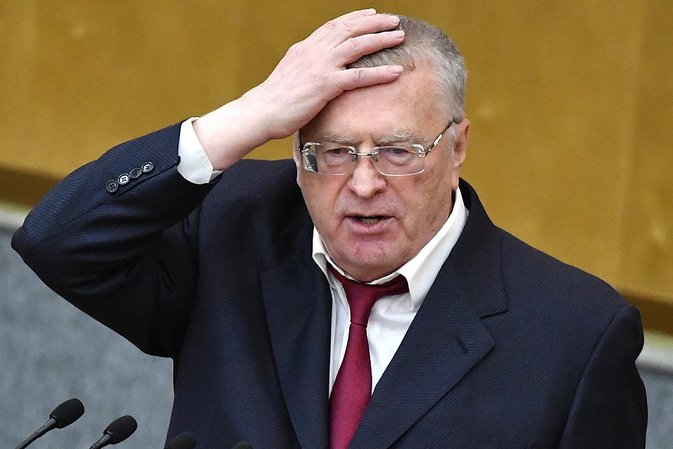 Лидер ЛДПР Владимир Жириновский на трибуне Госдумы.