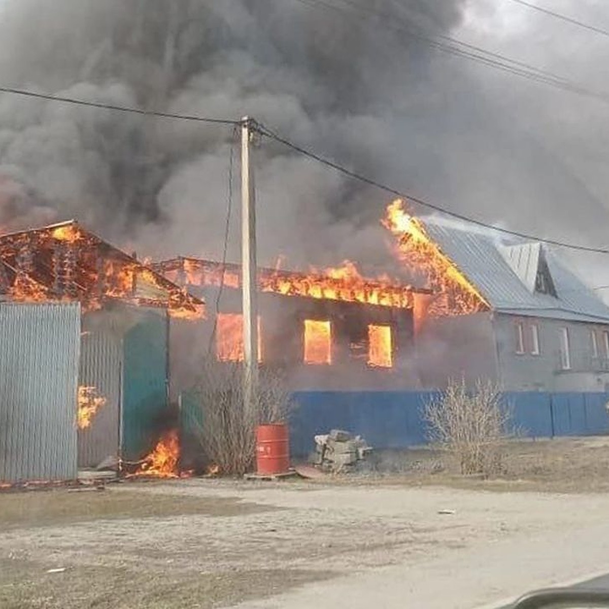 В селе Криводановка под Новосибирском сгорели три частных дома - KP.RU