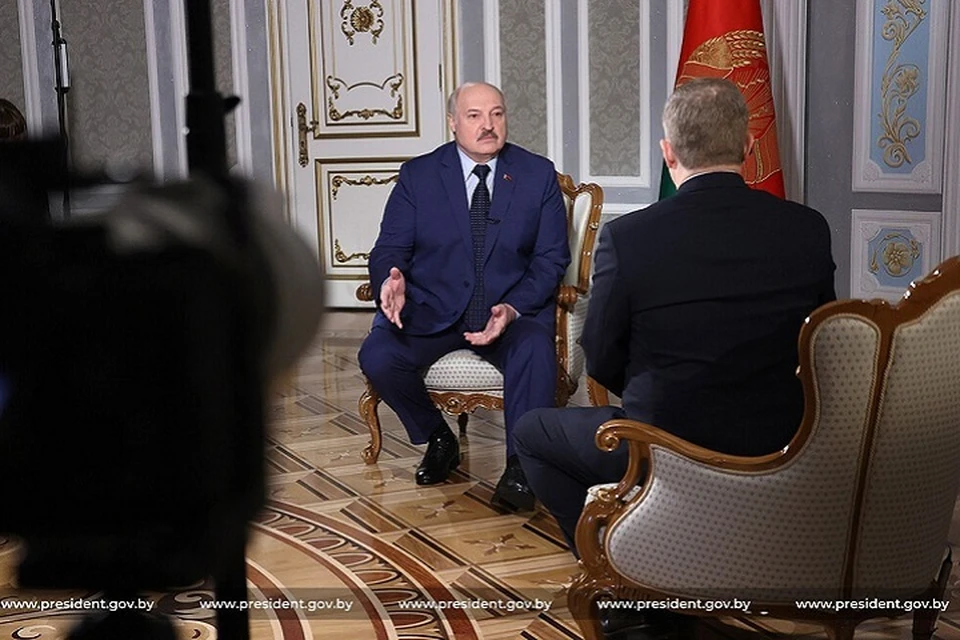 Александр Лукашенко во время интервью AP. Фото: president.gov.by