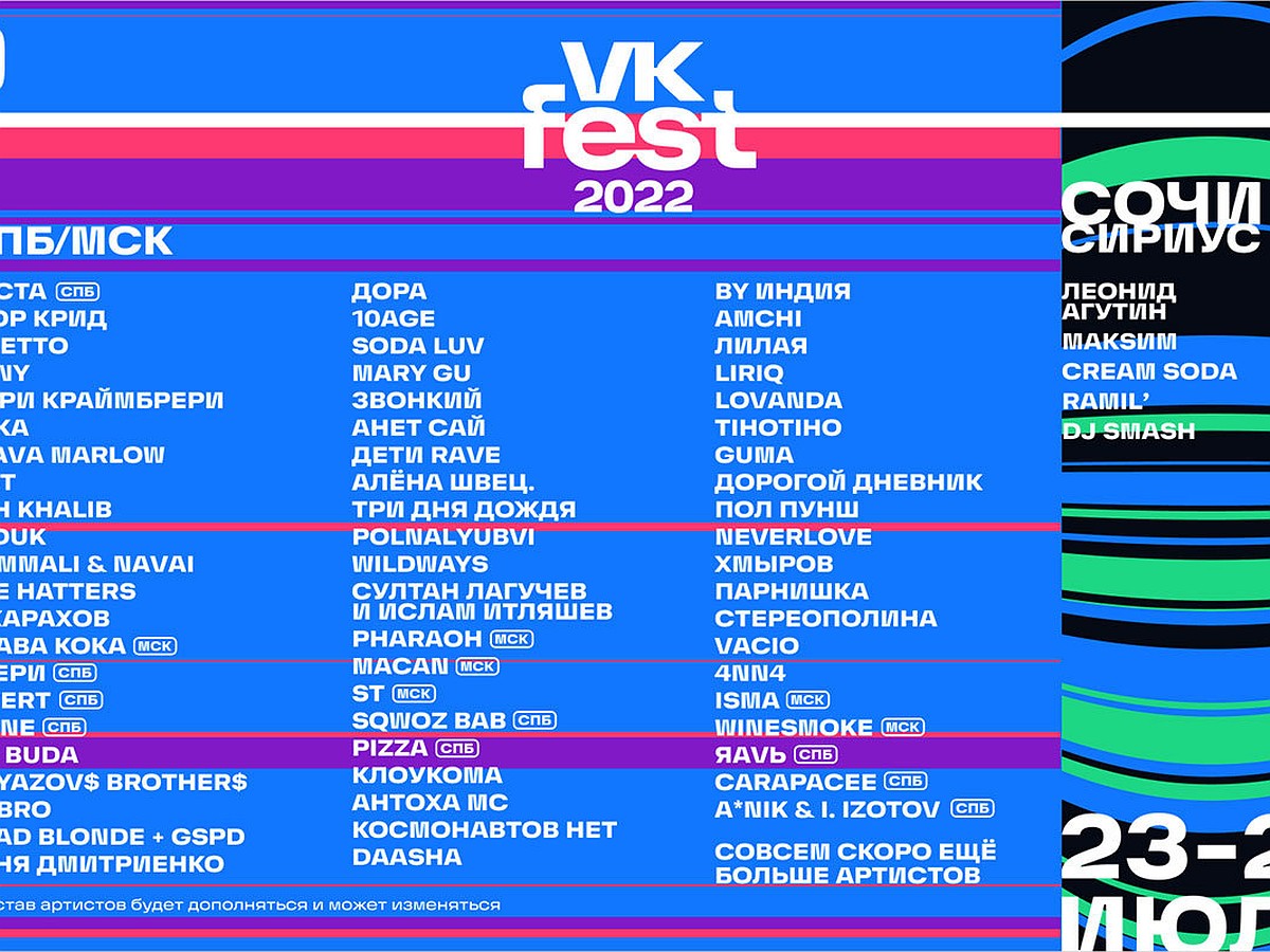 VK Fest возвращается и пройдёт одновременно в трёх городах - KP.RU