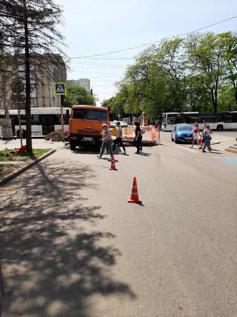 Один из проблемных участков расположен на проспекте Ворошиловском. Фото: пресс-служба Администрации города Ростова-на-Дону.