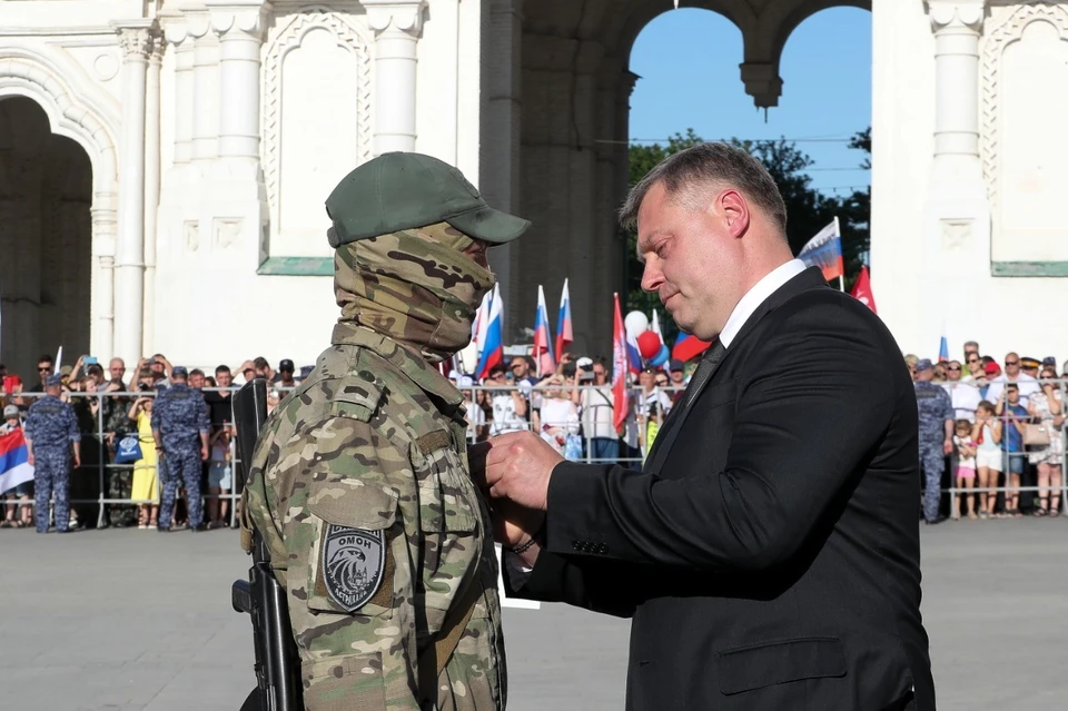 На территории Астраханского кремля состоялась торжественная встреча личного состава Управления Росгвардии по Астраханской области, прибывшего после выполнения задач специальной военной операции.