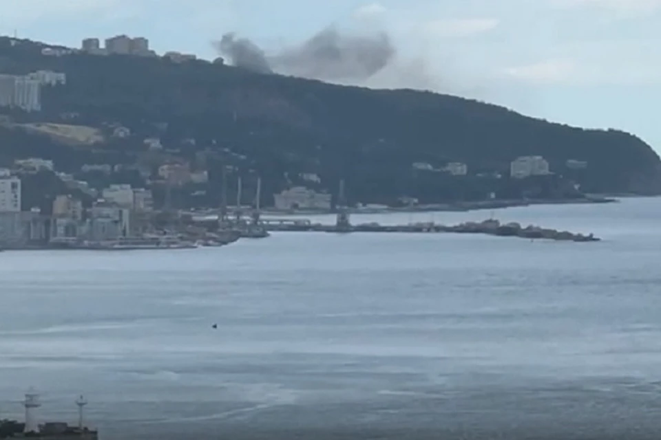 Пожар в Никите. Фото: скрин из видео читателя "КП-Крым"