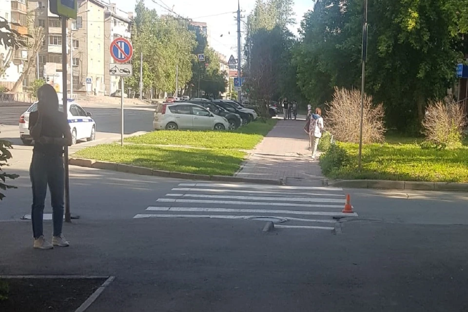 В Новосибирске женщина за рулём иномарки сбила 12-летнего ребёнка на «зебре». Фото: ГИБДД по Новосибирску.
