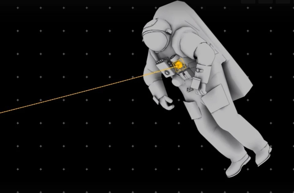 Система сможет поймать космонавта, если он начнет отдалятся от корабля. Фото - скриншот с видео