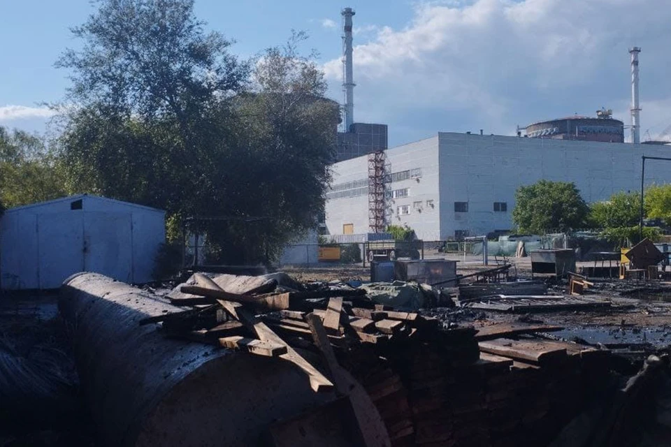 Последствия атаки дронами ВСУ Запорожской атомной электростанции. Фото: ZVEZDANEWS @ Telegram