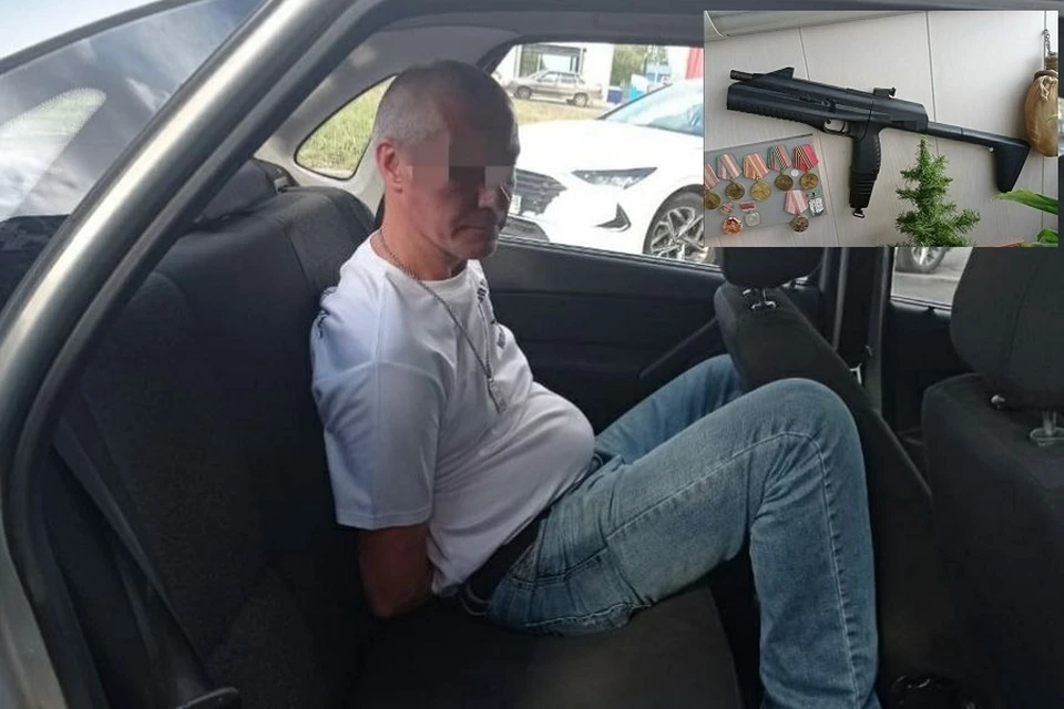 Купчинский "Рэмбо" напугал сотрудников автозаправки. Фото: Росгвардия СПб