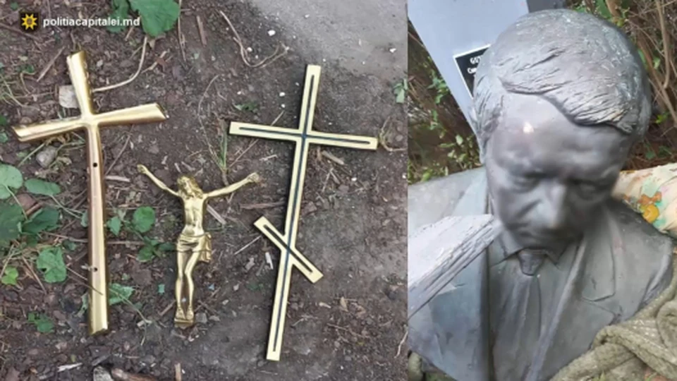 Вандал украл памятник с могилы на столичном кладбище и попытался продать его. Фото:aif.md