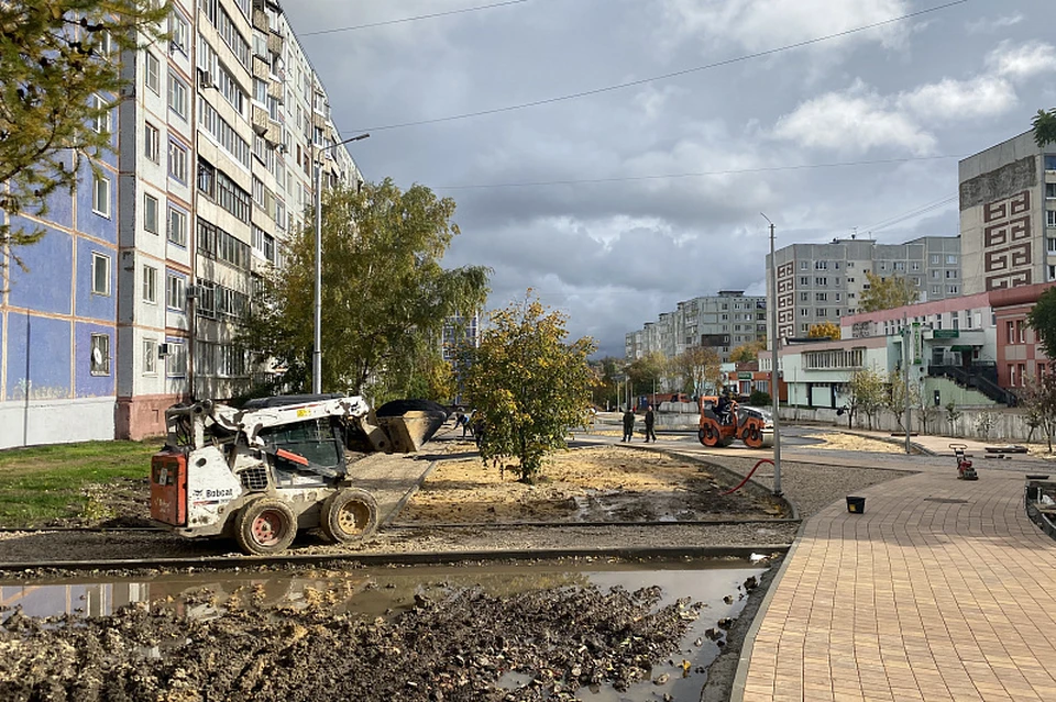 Благоустройство Молодежного бульвара в Туле завершено на 71%
