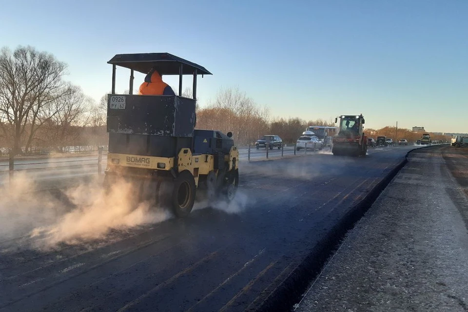 Укладка асфальта на Северной окружной в Рязани 14 ноября. Фото: ddro.ru