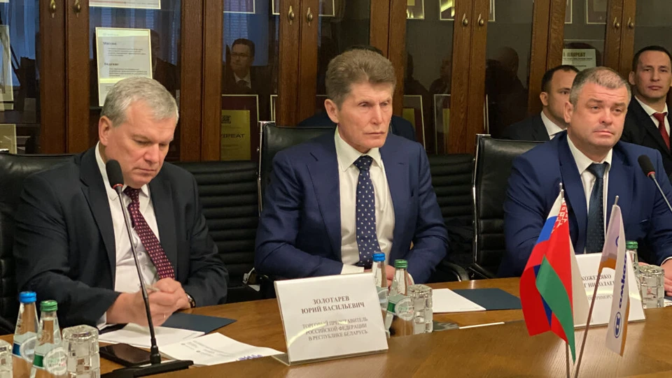 Олег Кожемяко на встрече в Минске. Фото: правительство Приморского края.