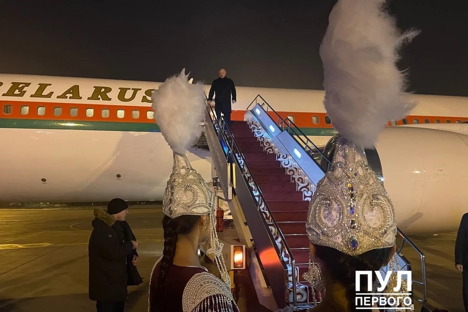 Лукашенко прибыл в Бишкек. Фото: телеграм-канал «Пул Первого»