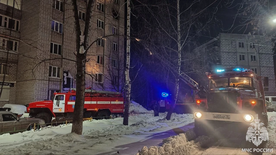 Причины пожара устанавливаются. Фото: МЧС Удмуртии @mchsUR