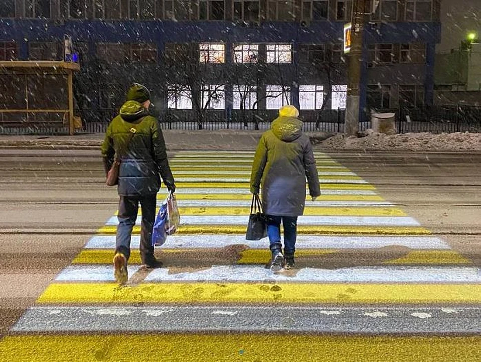 В Туле появился третий проекционный пешеходный переход