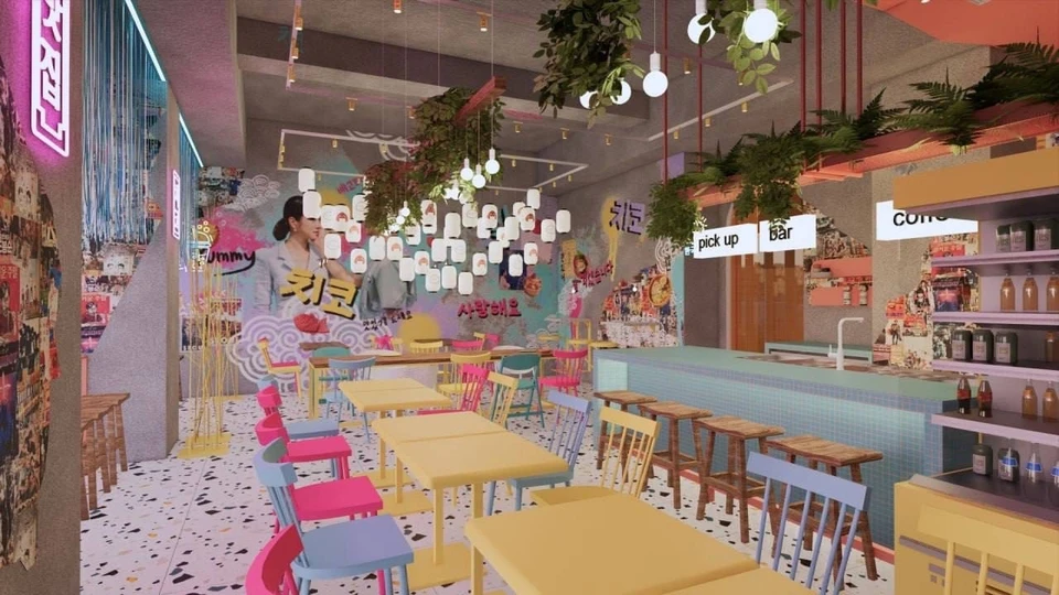3D-визуализация нового ресторана в Челябинске. Фото: vk.com/chicko_russia