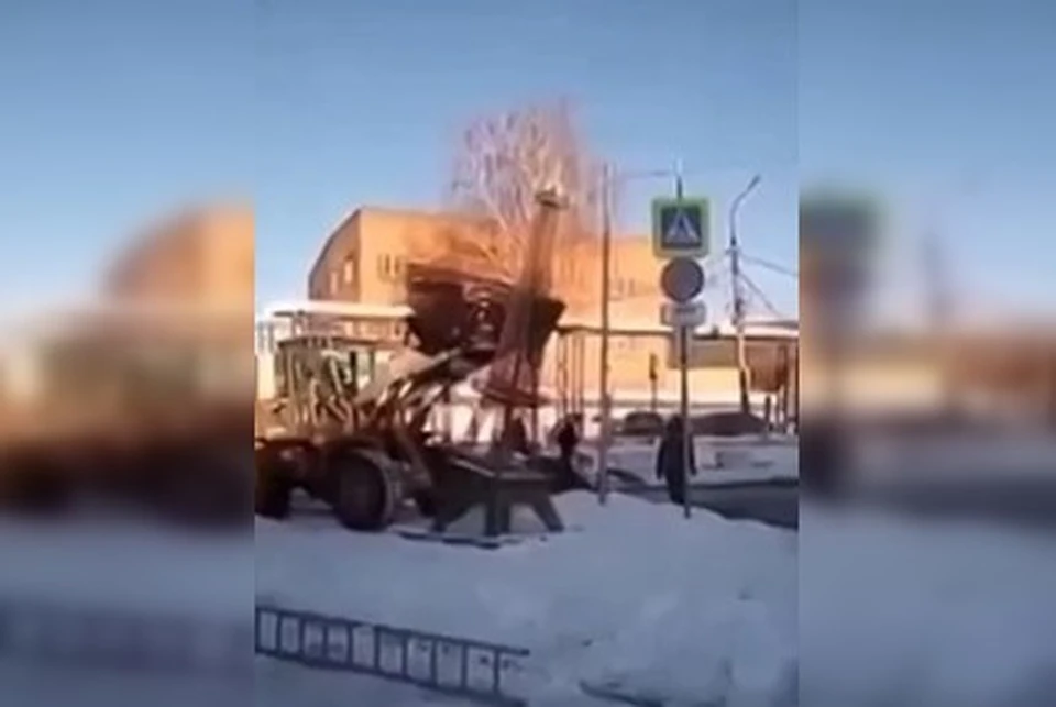 Жители Самары рассказли о сносе арт-объекта в социальных сетях. Фото: скрин видео