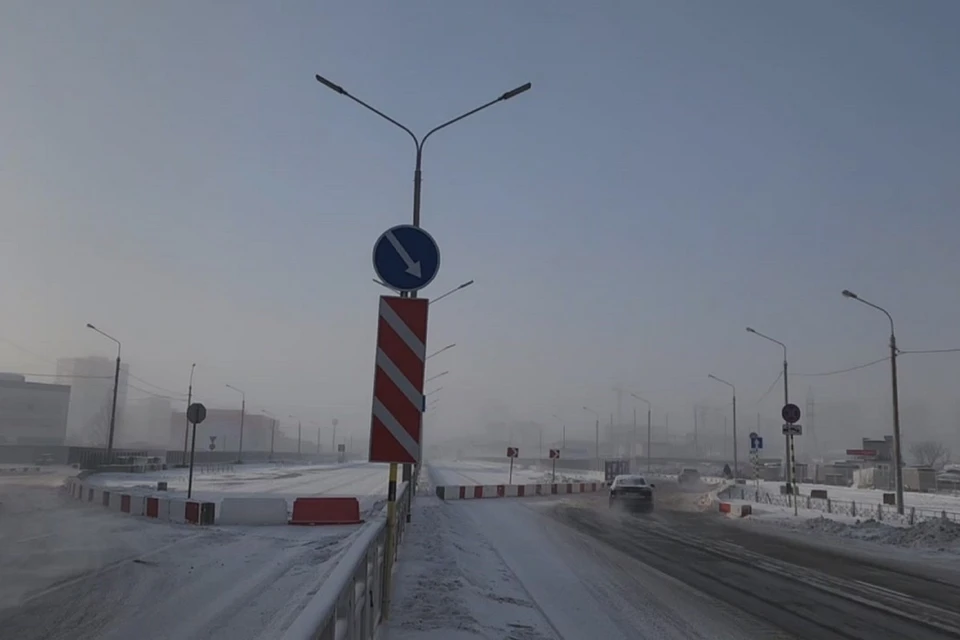 Красноярцам показали, как объезжать стройку метро на улице Молокова. Стоп-кадр видео