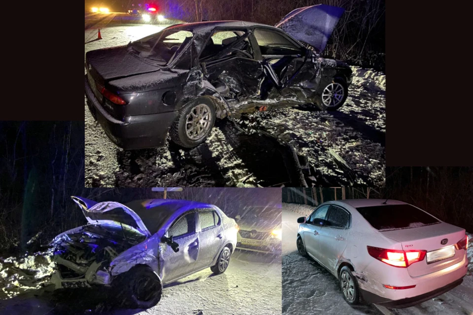 Фото с места ДТП, сделанные сотрудниками УГИБДД по Тверской области.