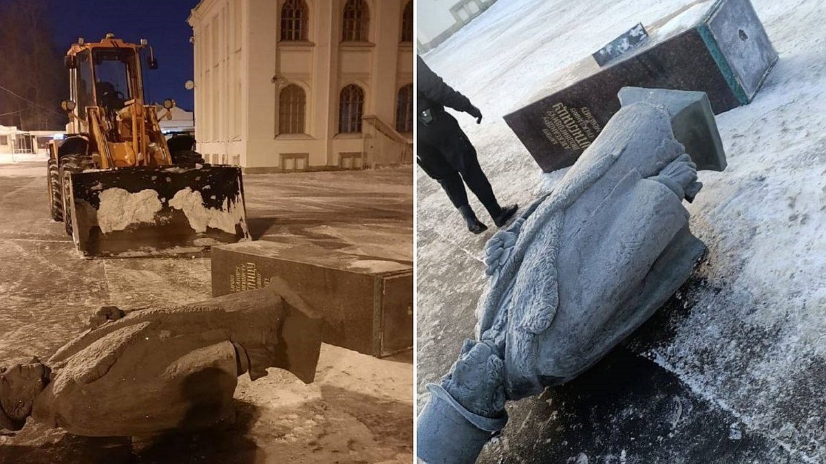 Памятник барону Штиглицу снесли при чистке снега у вокзала в Петергофе -  KP.RU