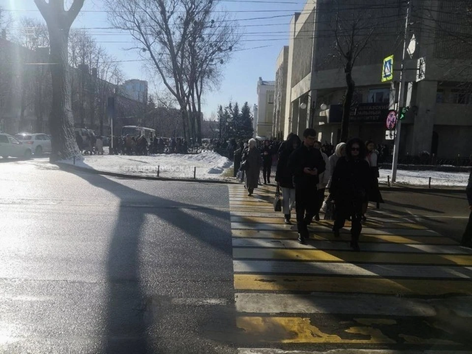 Эвакуация СКФУ. Фото: соцсети