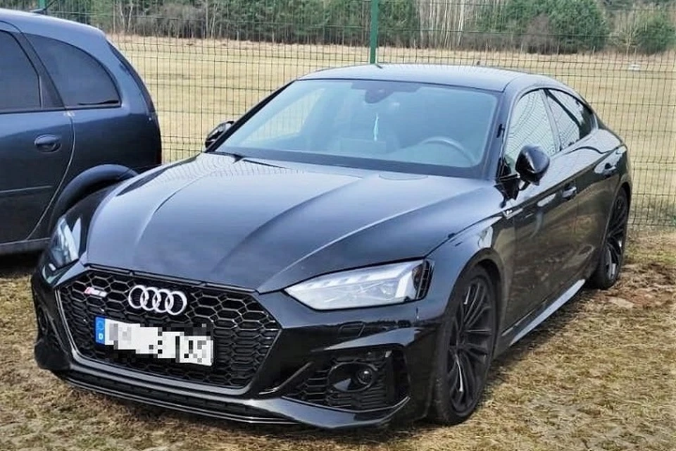 Белорусскому перегонщику попалась угнанная Audi из базы Интерпола. Фото: погранслужба Литвы