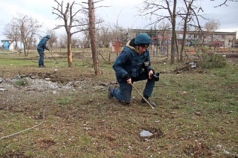 Разминирование проводилось группой пиротехнических работ Республиканского спасательного центра. Фото: МЧС ДНР