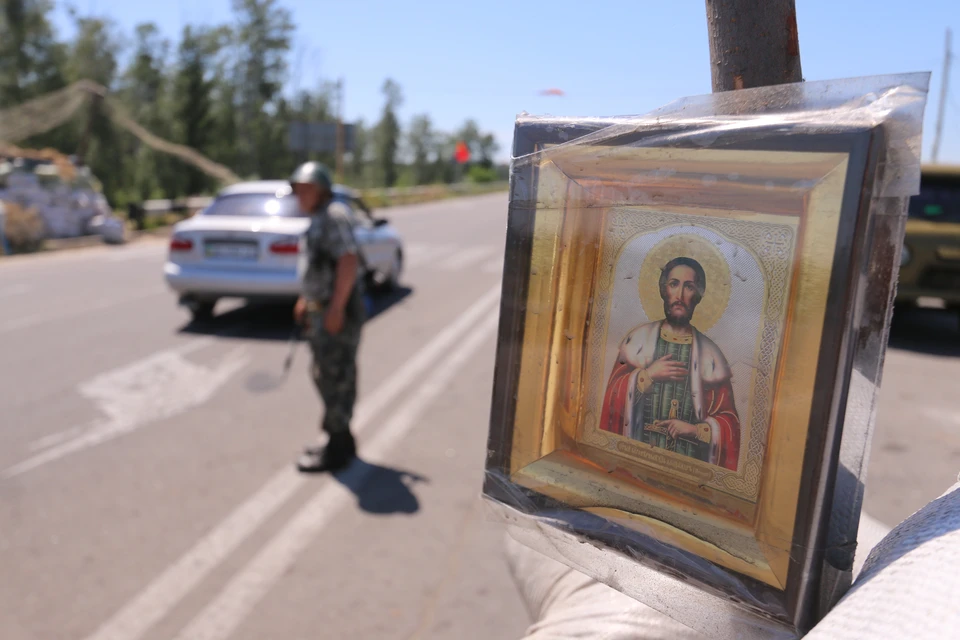 Икона Александра Невского в станице Луганская.