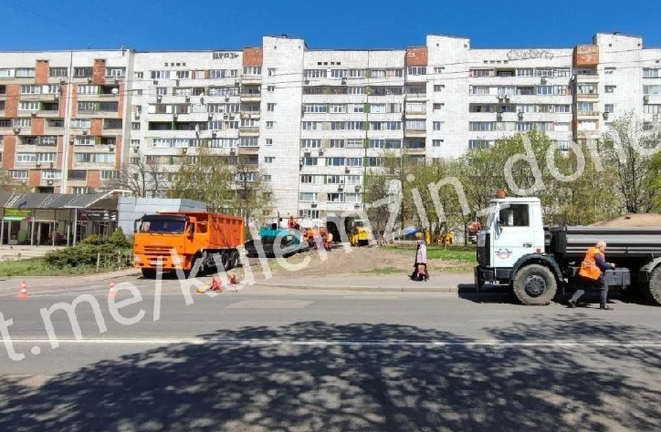 Благоустройство города продолжается, невзирая на обстрелы. Фото: Кулемзин/ТГ