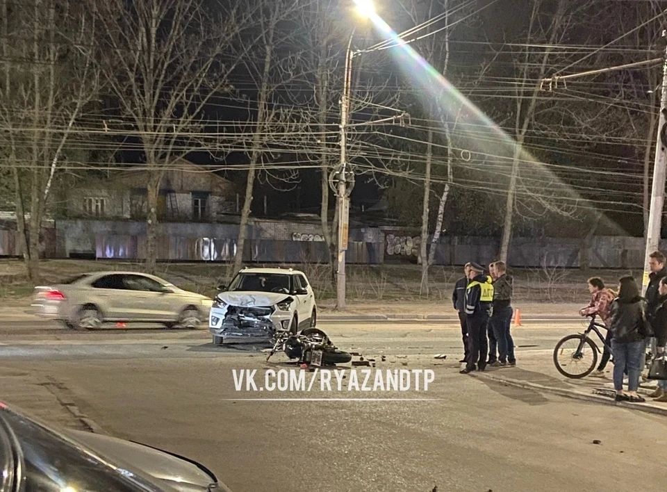 Пострадавший в ДТП на Касимовском шоссе в Рязани мотоциклист госпитализирован. Фото: ДТП | Аварии | Рязань.