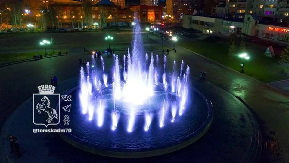 В Томске три раза в день можно увидеть светомузыкальное шоу на фонтанах