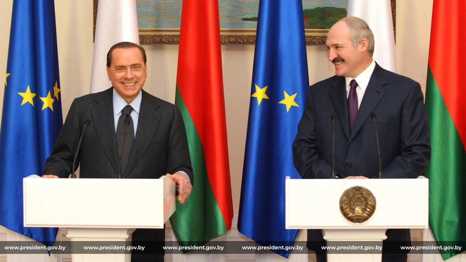 Сильвио Берлускони и Александр Лукашенко во время встречи в Минске. Фото: president.gov.by