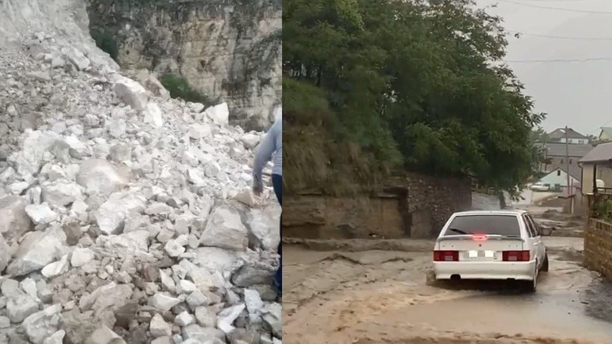 Камнепады в горах, заваленные дороги и плавающие города: последствия ливней  на Кавказе - KP.RU