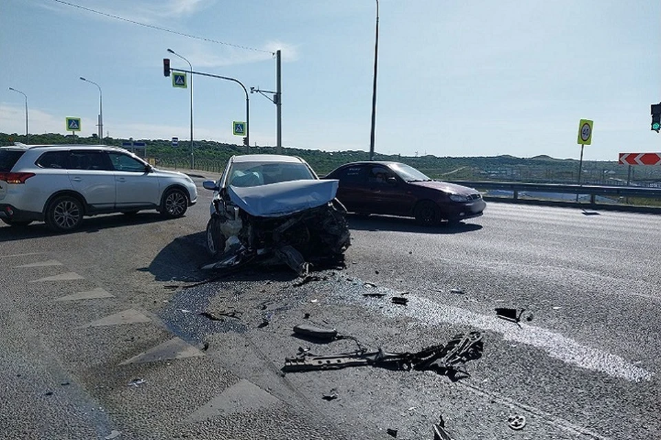 ДТП произошло по шоссе Героев Сталинграда. Фото: пресс-служба МВД по РК