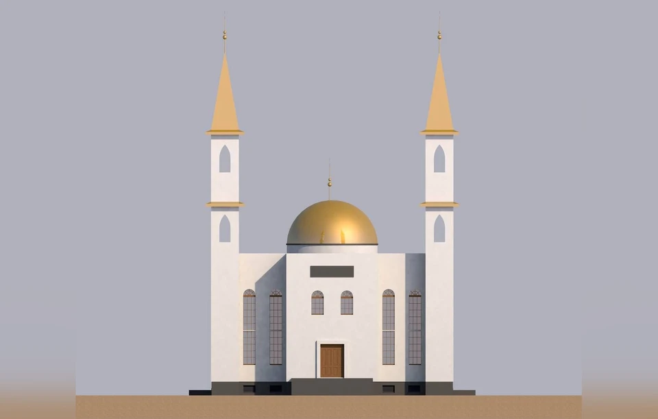 Визуализация проекта новой соборной мечети в селе Красный Яр