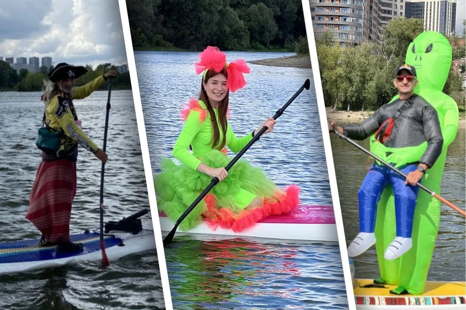 В Новосибирске 20 августа прошел карнавальный заплыв на сапбордах. Фото: Палагина Ирина/Палагин Андрей